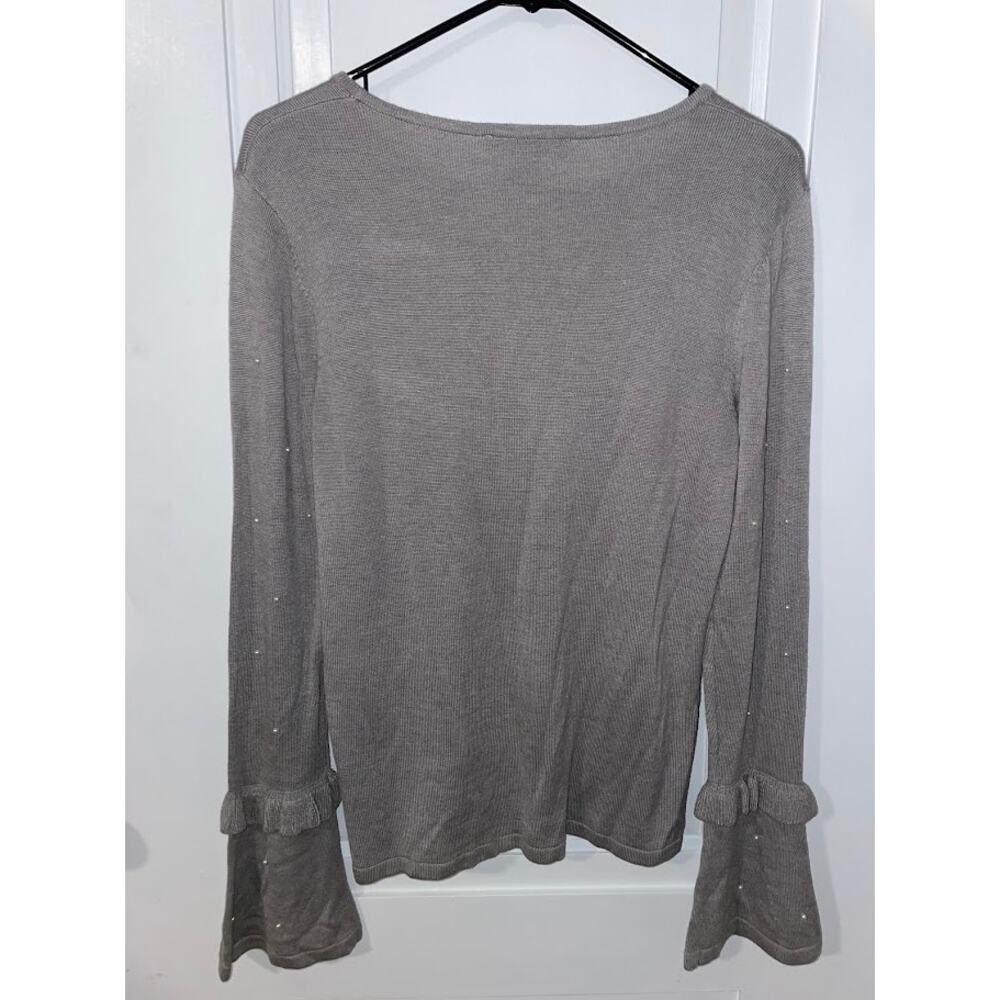 Grace Elements Beaded Sweater Flounce Sleeve Pull… - image 5